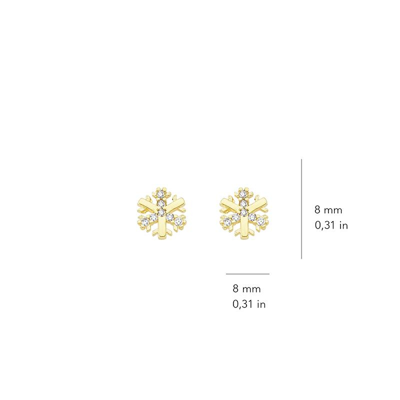 14 Ayar Taşlı Altın Küpe