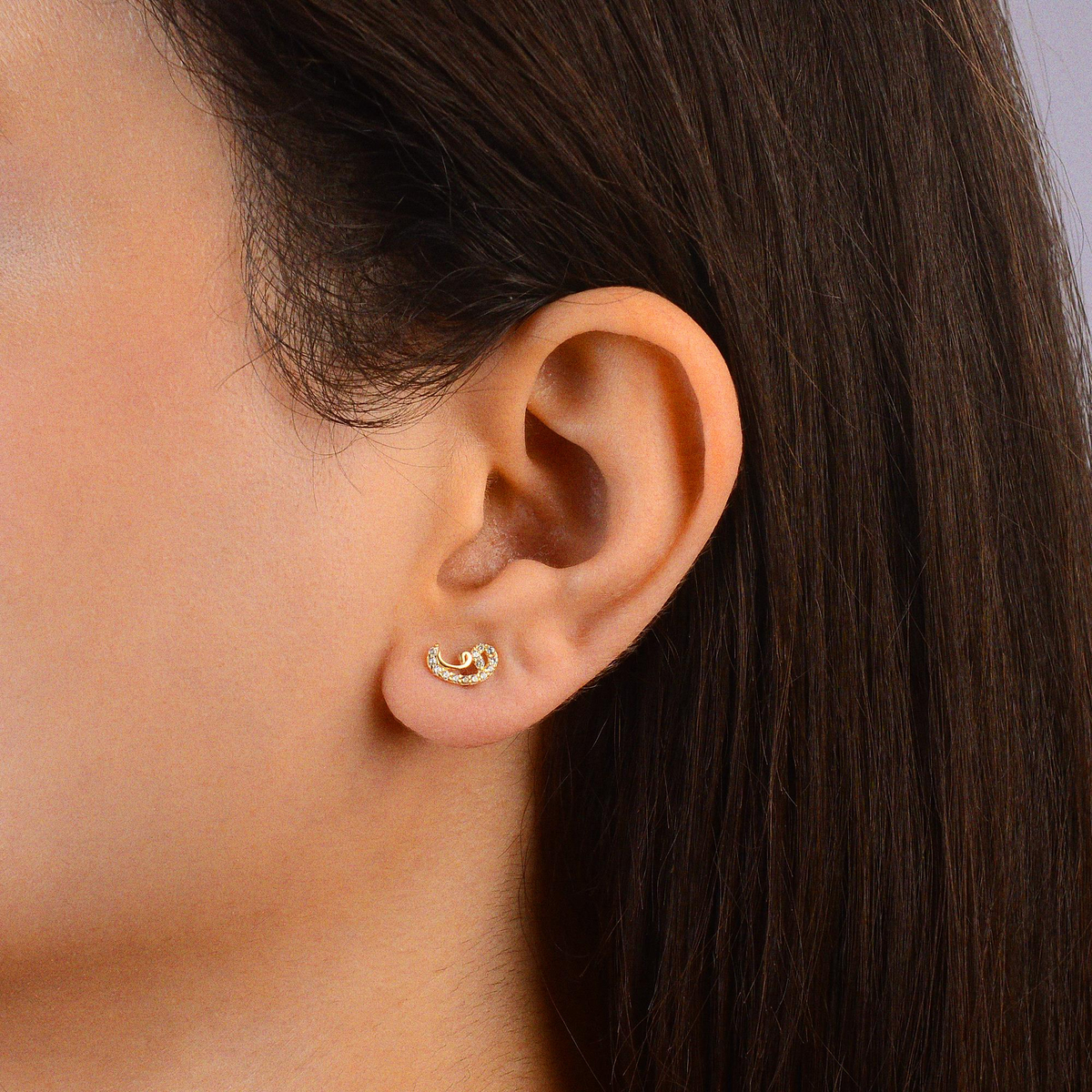 14 Ayar Taşlı Altın Küpe