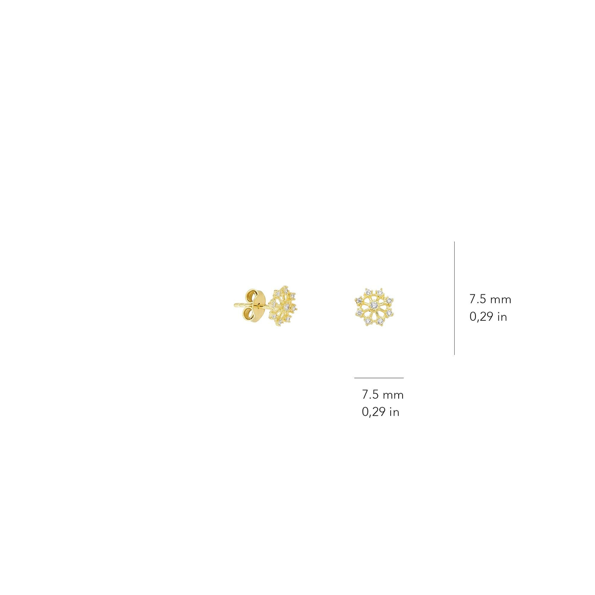 14 Ayar Taşlı Altın Küpe