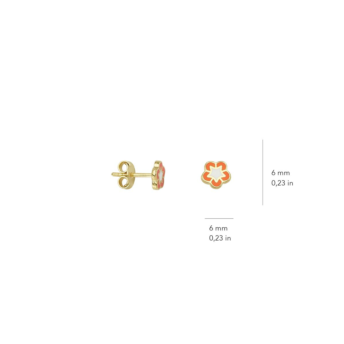 14 Ayar Altın Çiçek Küpe