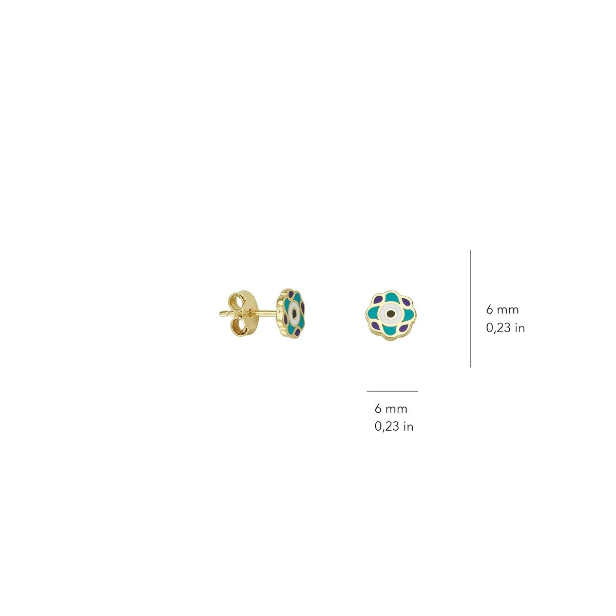 14 Ayar Altın Çiçek Küpe