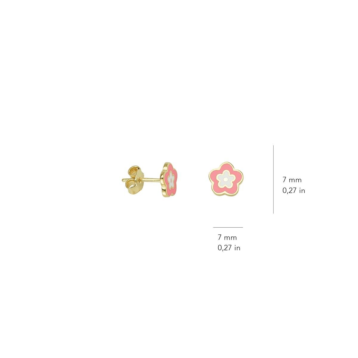 14 Ayar Altın Çiçek Küpe