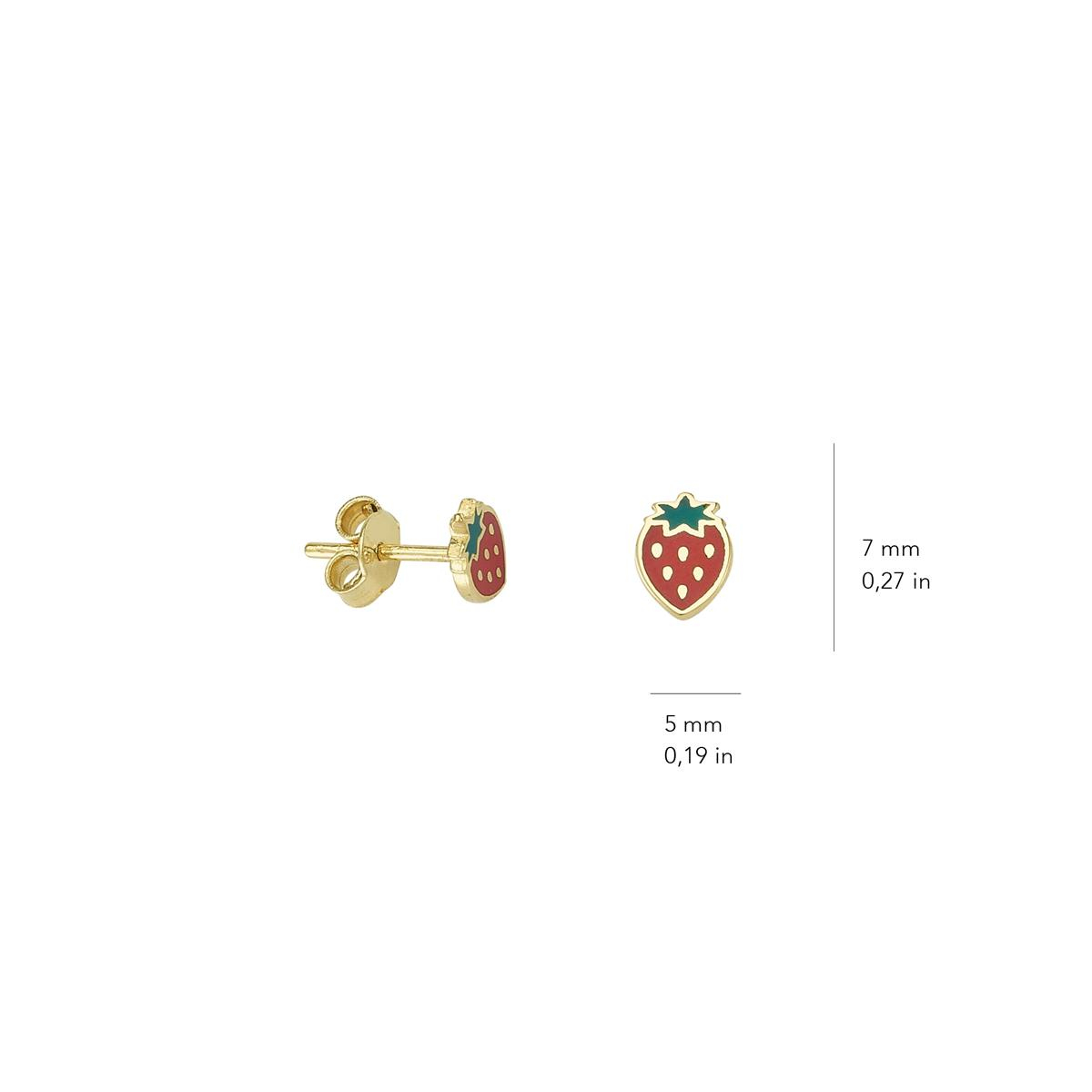 14 Ayar Altın Çilek Küpe