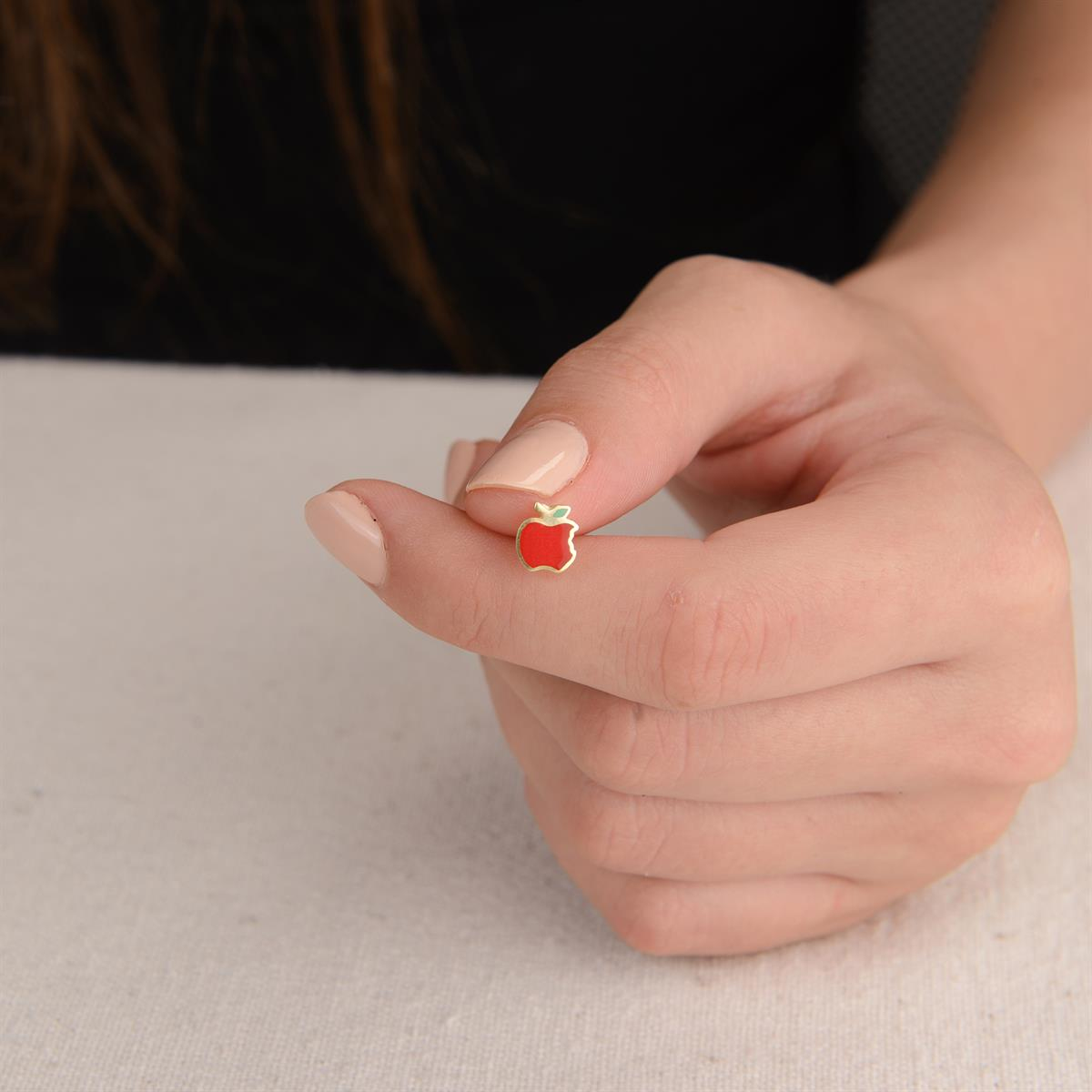 14 Ayar Altın Elma Küpe