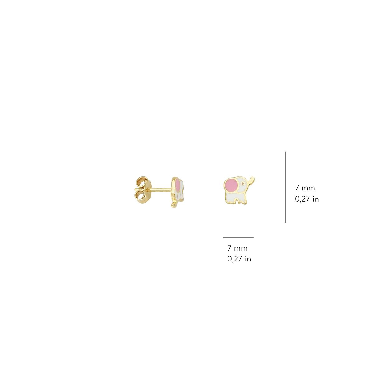 14 Ayar Altın Fil Küpe