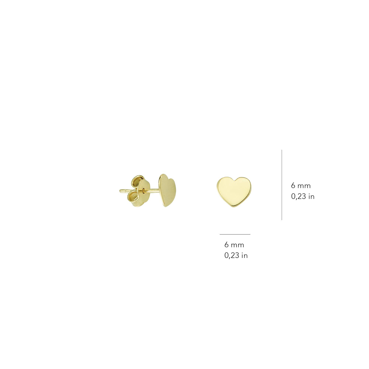 14 Ayar Altın Kalp Küpe