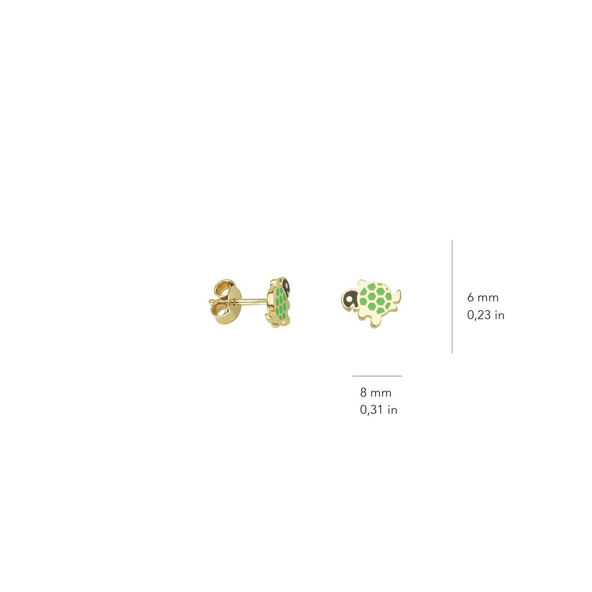 14 Ayar Altın Kaplumbağa Küpe