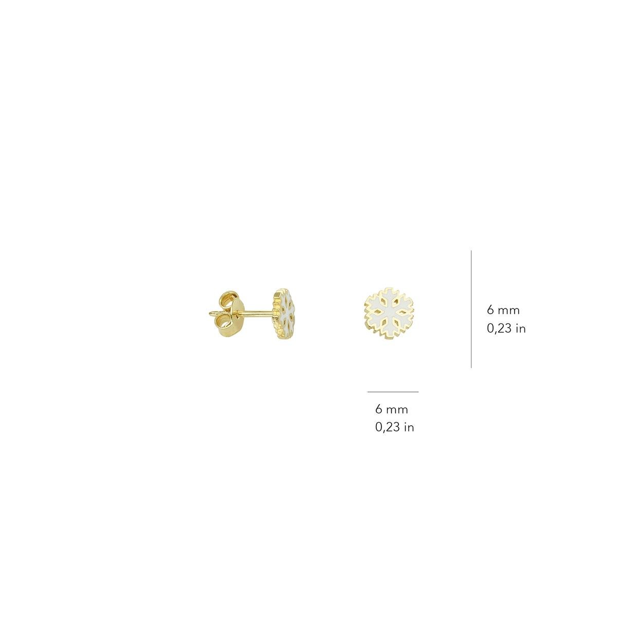 14 Ayar Altın Kar Tanesi Küpe