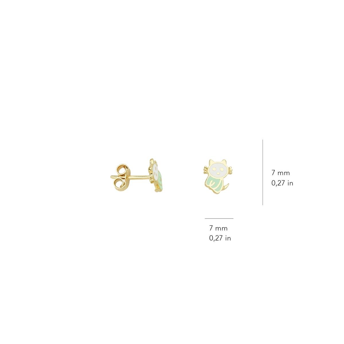 14 Ayar Altın Kedicik Küpe