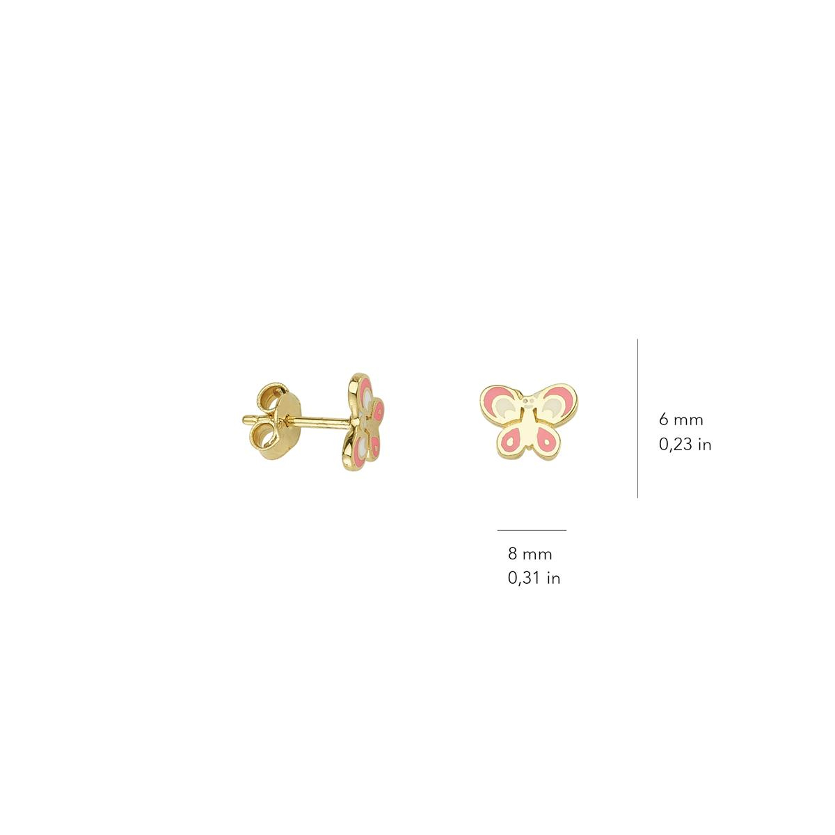 14 Ayar Altın Kelebek Küpe