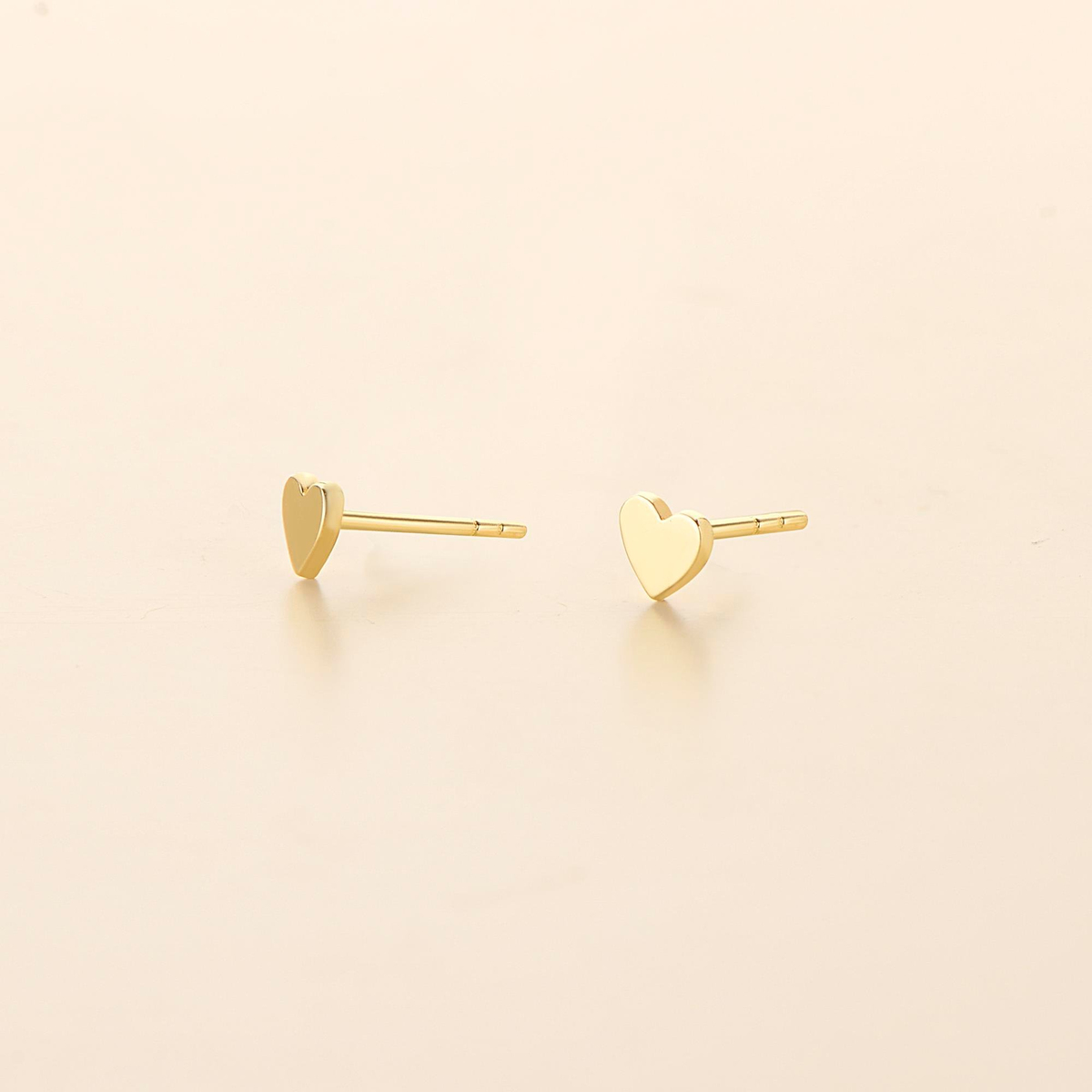 14 Ayar Altın Minik Kalp Küpe