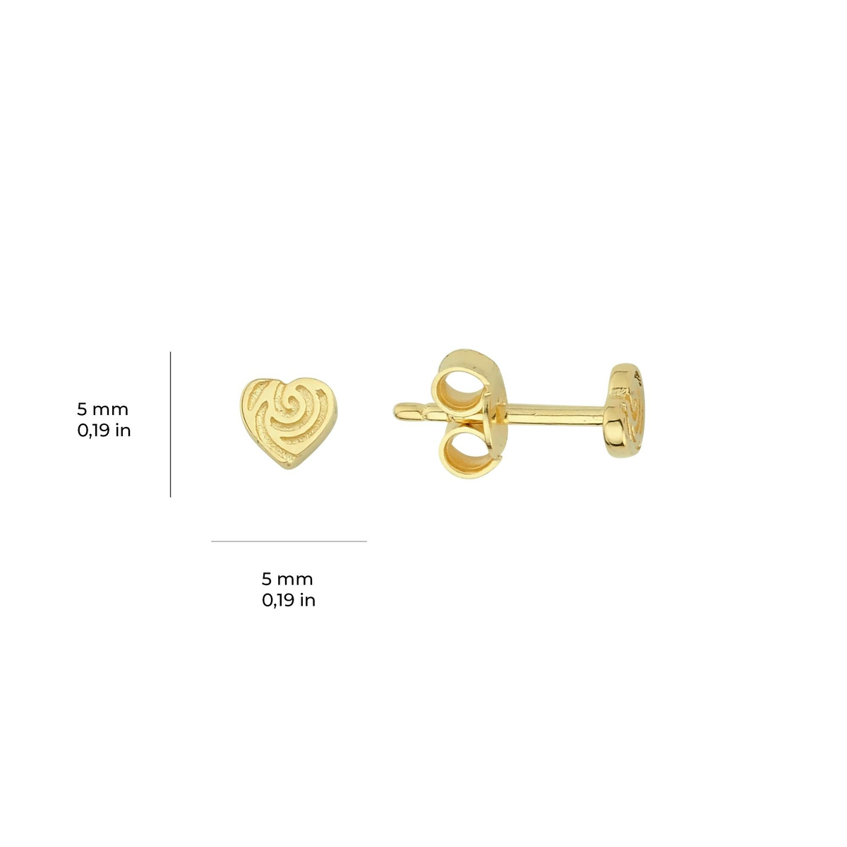 14 Ayar Altın Minik Kalp Küpe