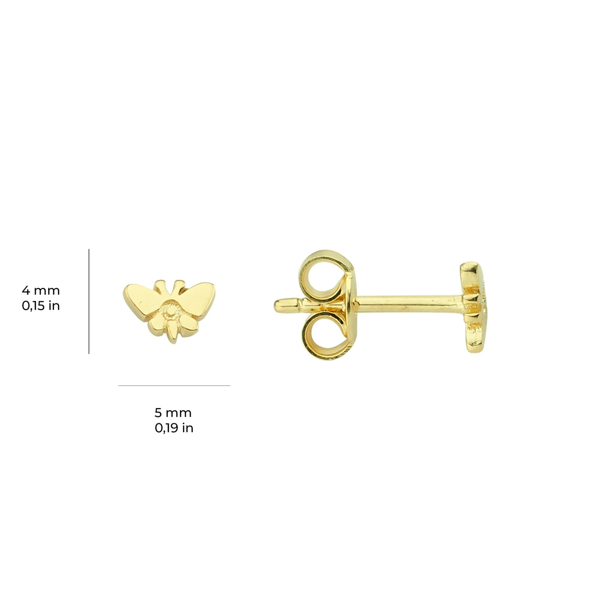 14 Ayar Altın Minik Kelebek Küpe