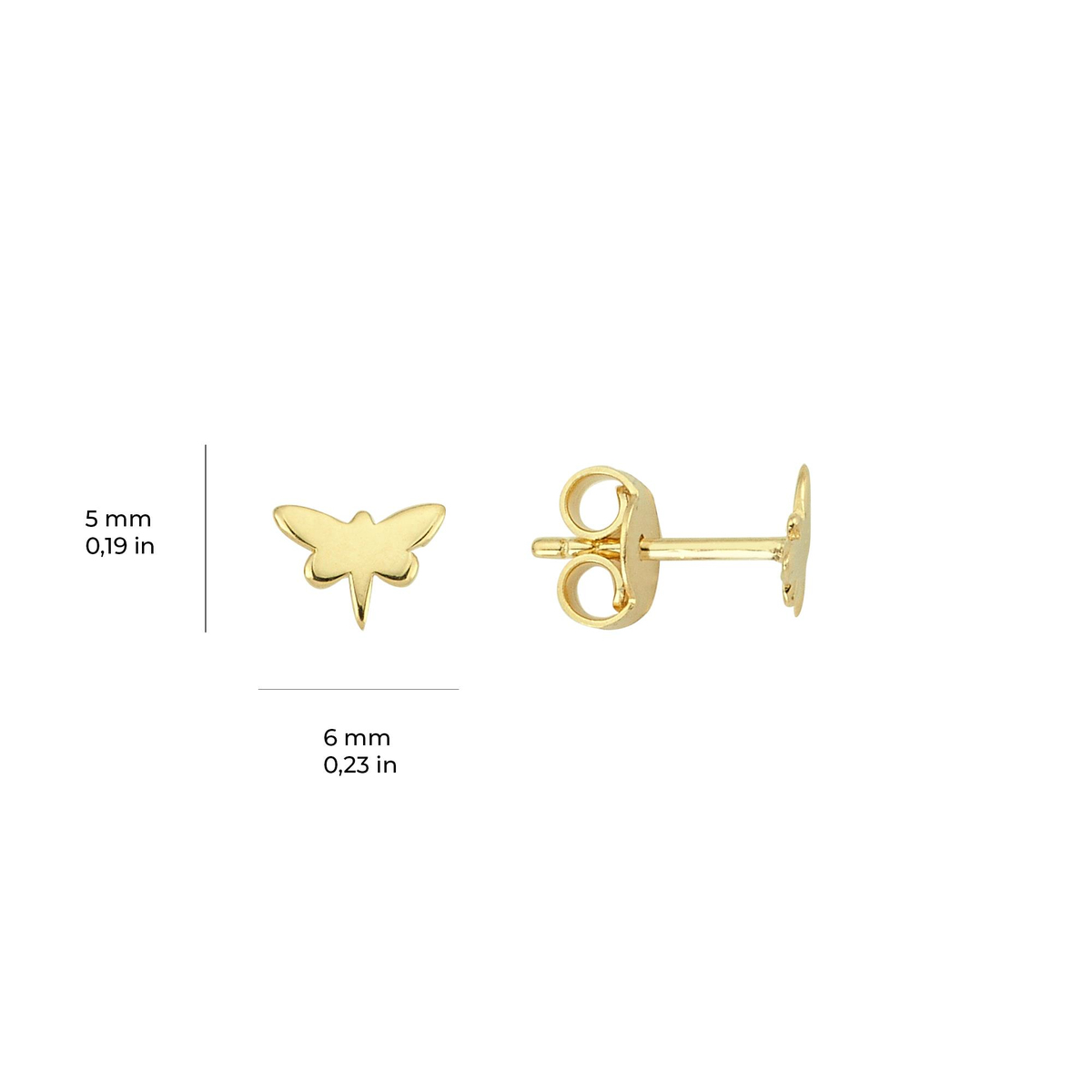 14 Ayar Altın Minik Yusufçuk Küpe