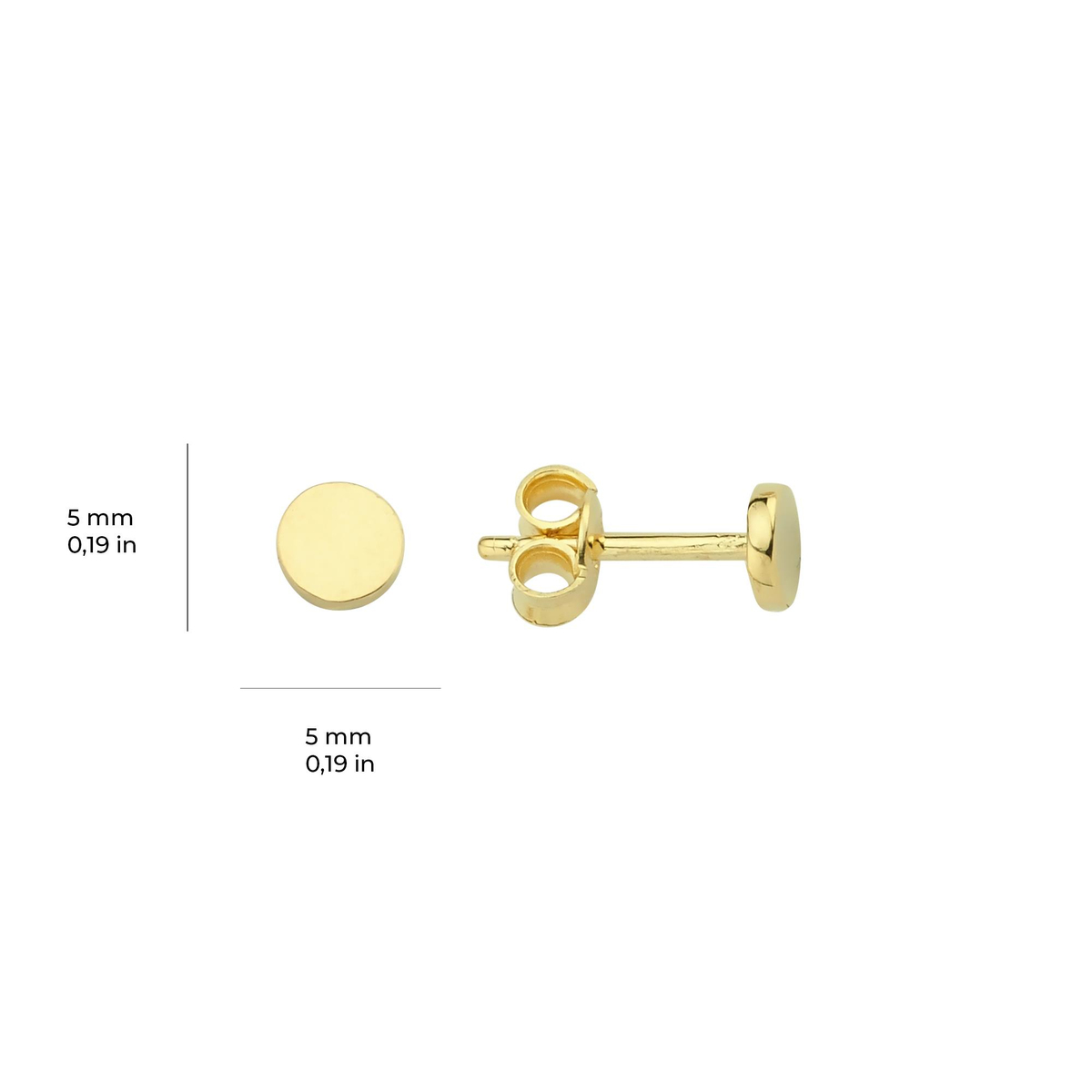 14 Ayar Altın Minik Yuvarlak Küpe