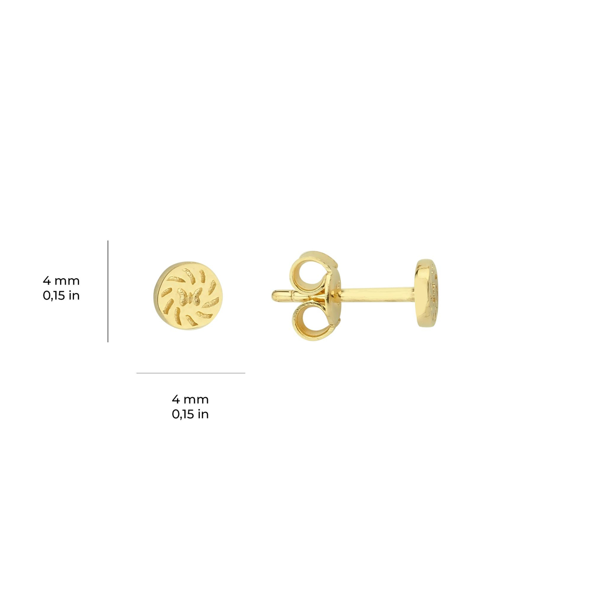 14 Ayar Altın Minik Yuvarlak Küpe