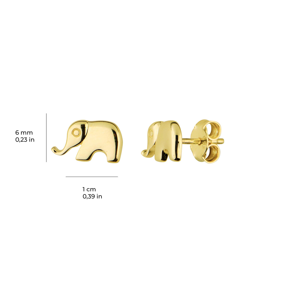 14 Ayar Altın Şans Fil Küpe