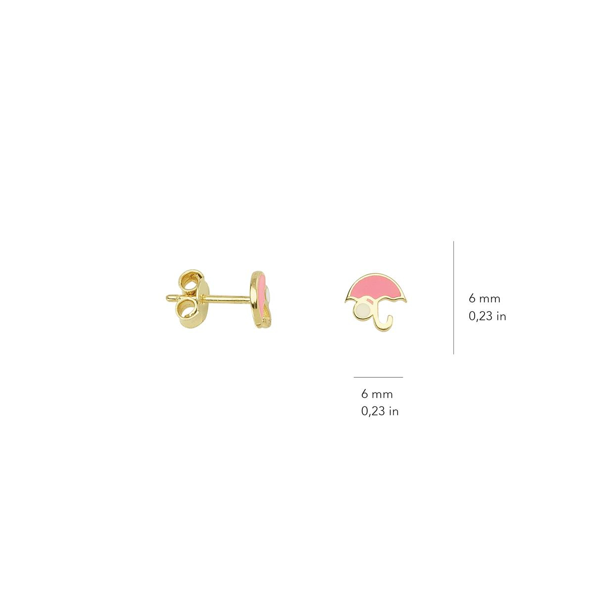 14 Ayar Altın Şemsiye Küpe