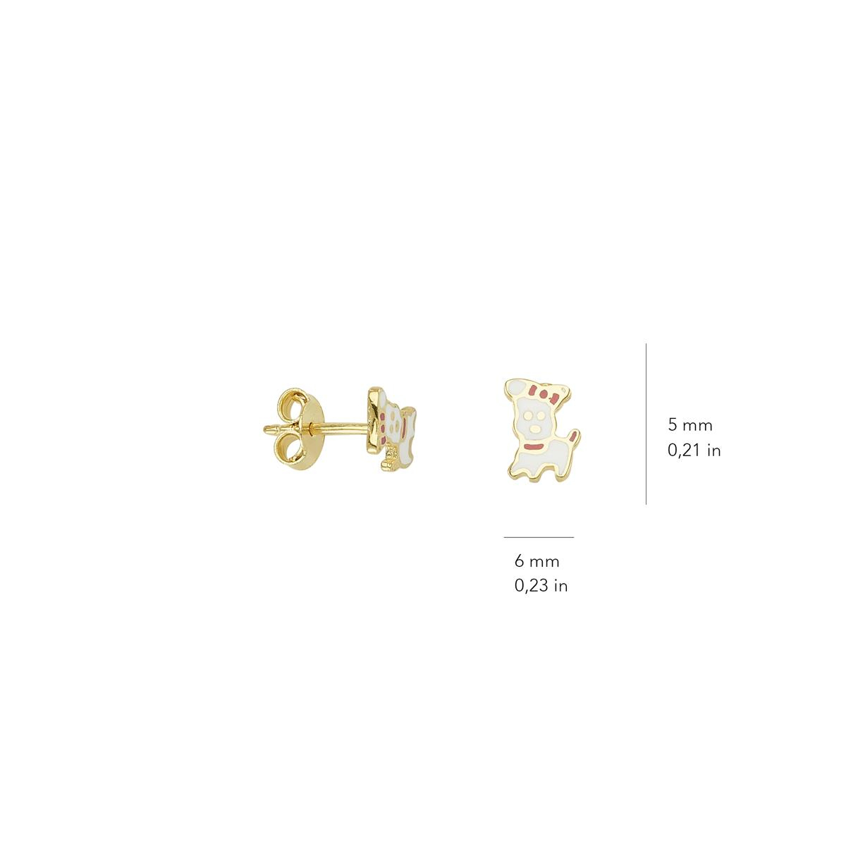 14 Ayar Altın Snoopy Küpe