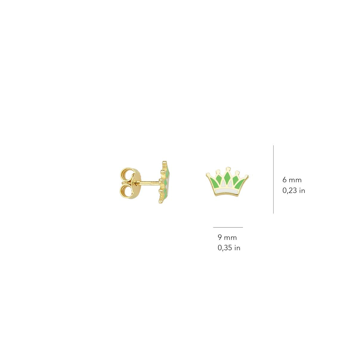 14 Ayar Altın Taç Küpe