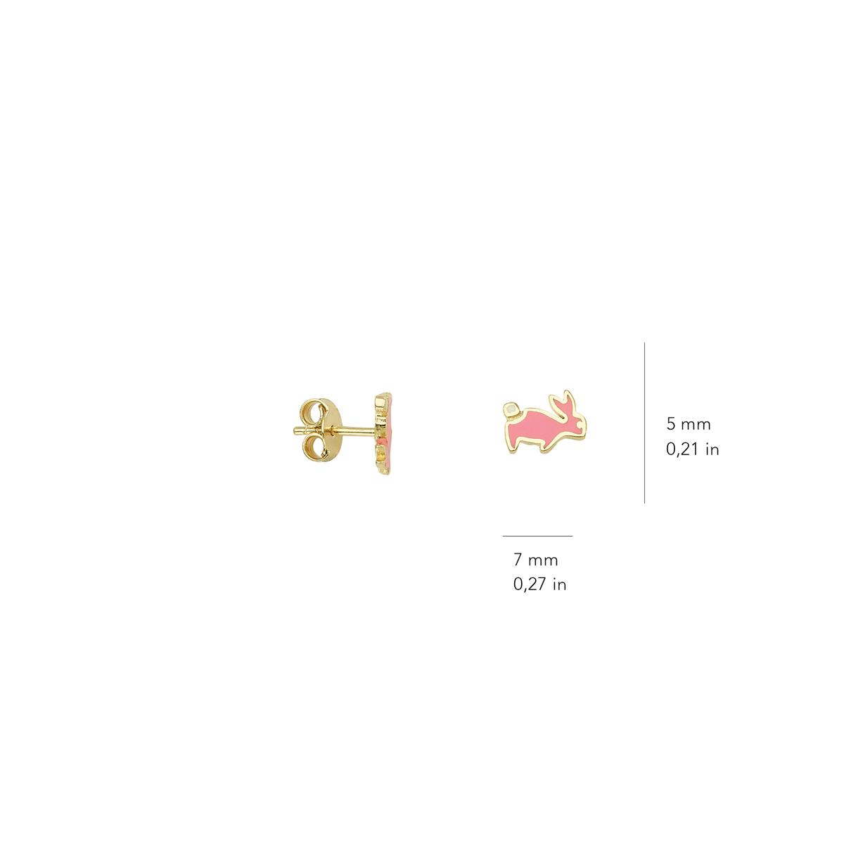 14 Ayar Altın Tavşan Küpe