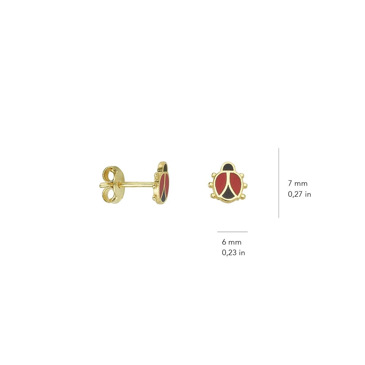 14 Ayar Altın Uğur Böceği Küpe