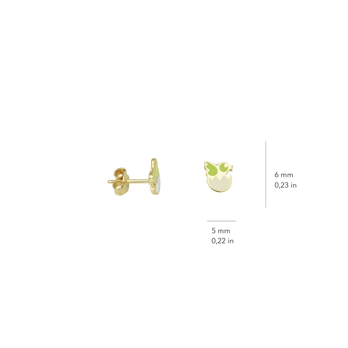 14 Ayar Altın Yavru Kuş Küpe