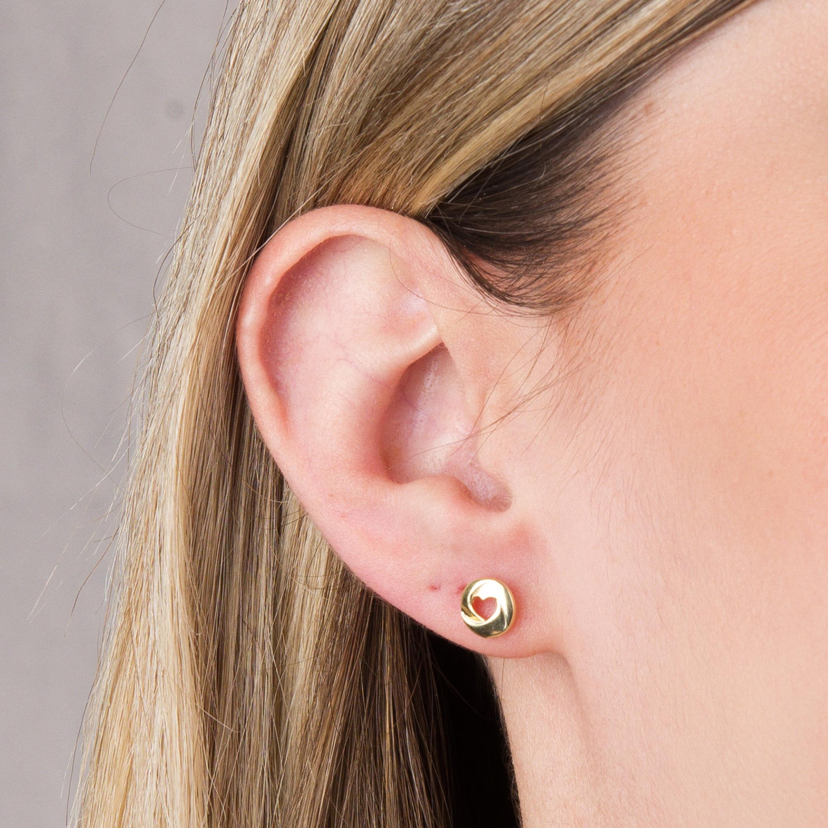 14 Ayar Kalp Altın Küpe