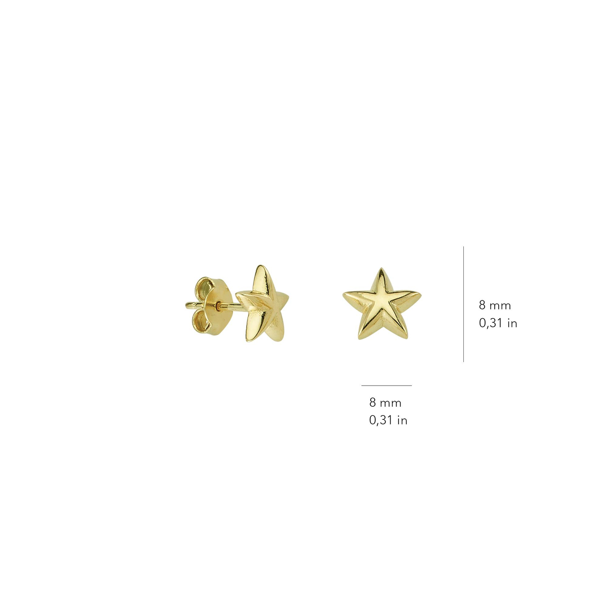 14 Ayar Sade Altın Küpe