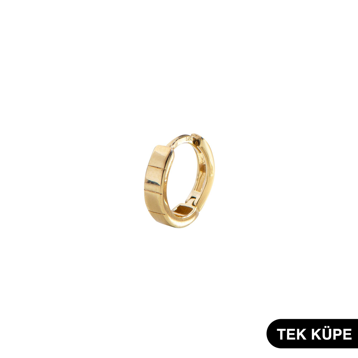 14 Ayar Altın Tek Halka Küpe