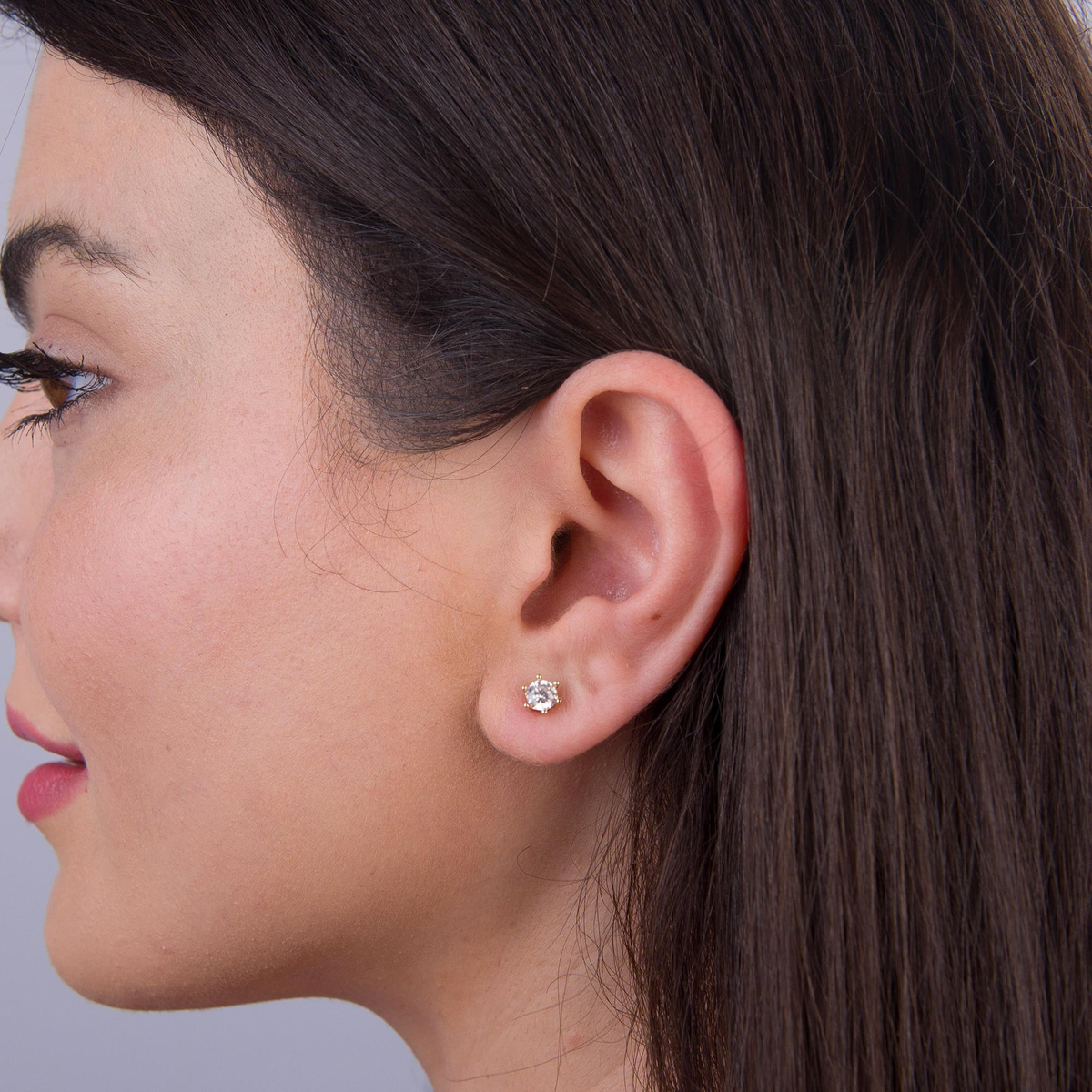 14 Ayar Tektaş Altın Küpe