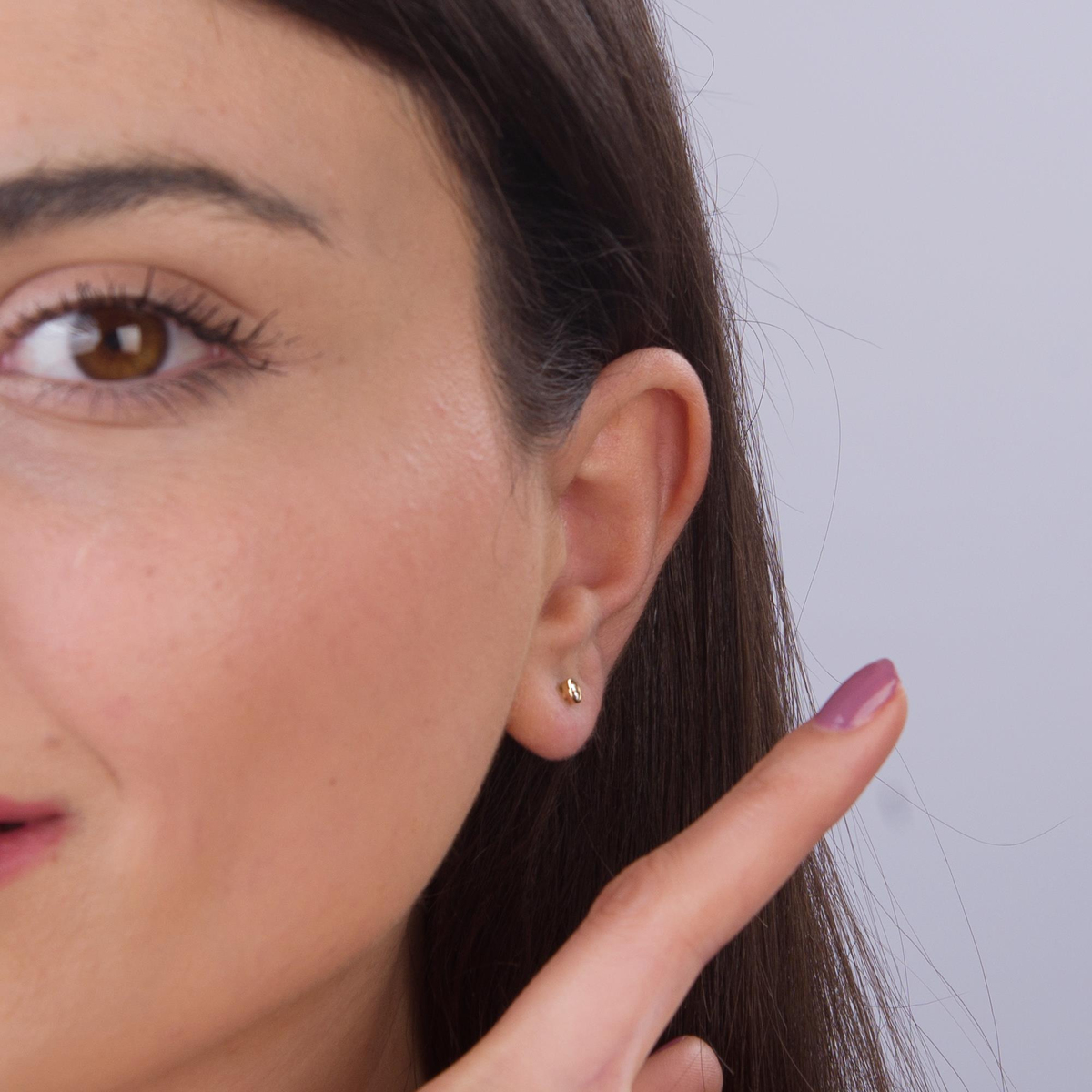 14 Ayar Tektaş Altın Küpe