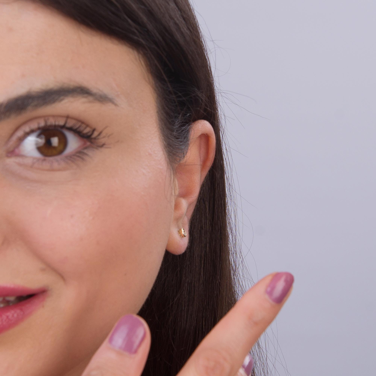 14 Ayar Tektaş Altın Küpe