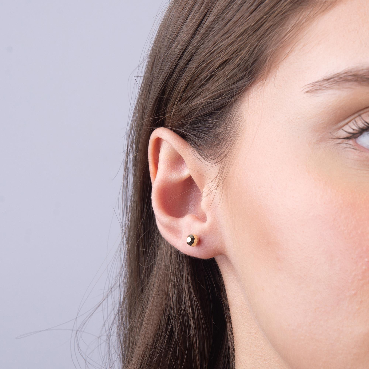 14 Ayar 5 mm Kalemli Altın Top Küpe