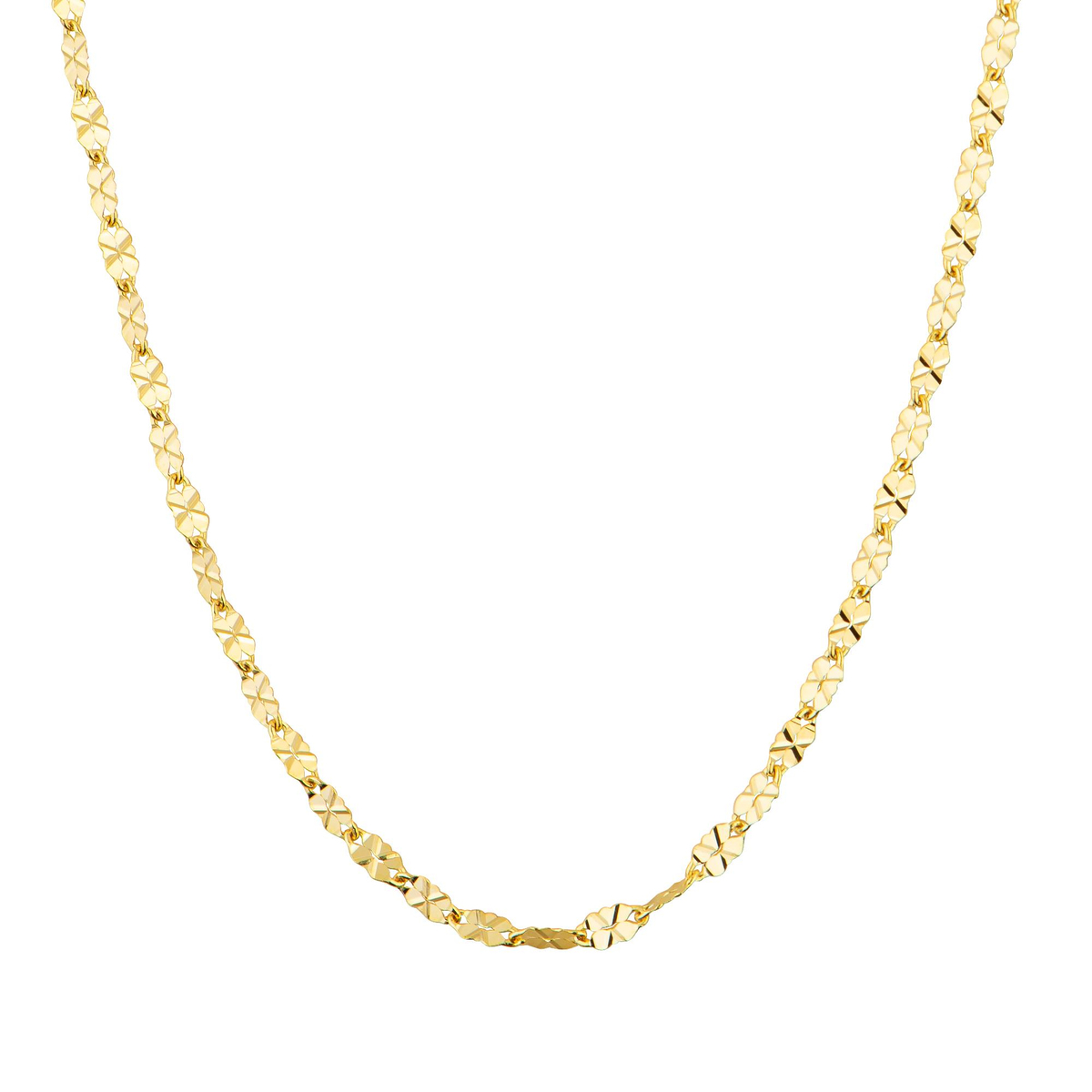 14 Ayar 45 cm Desenli Fantezi Altın Zincir Kolye