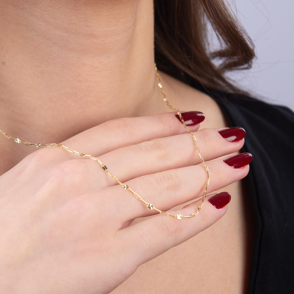 14 Ayar 45 cm Fantezi Forse Altın Zincir Kolye