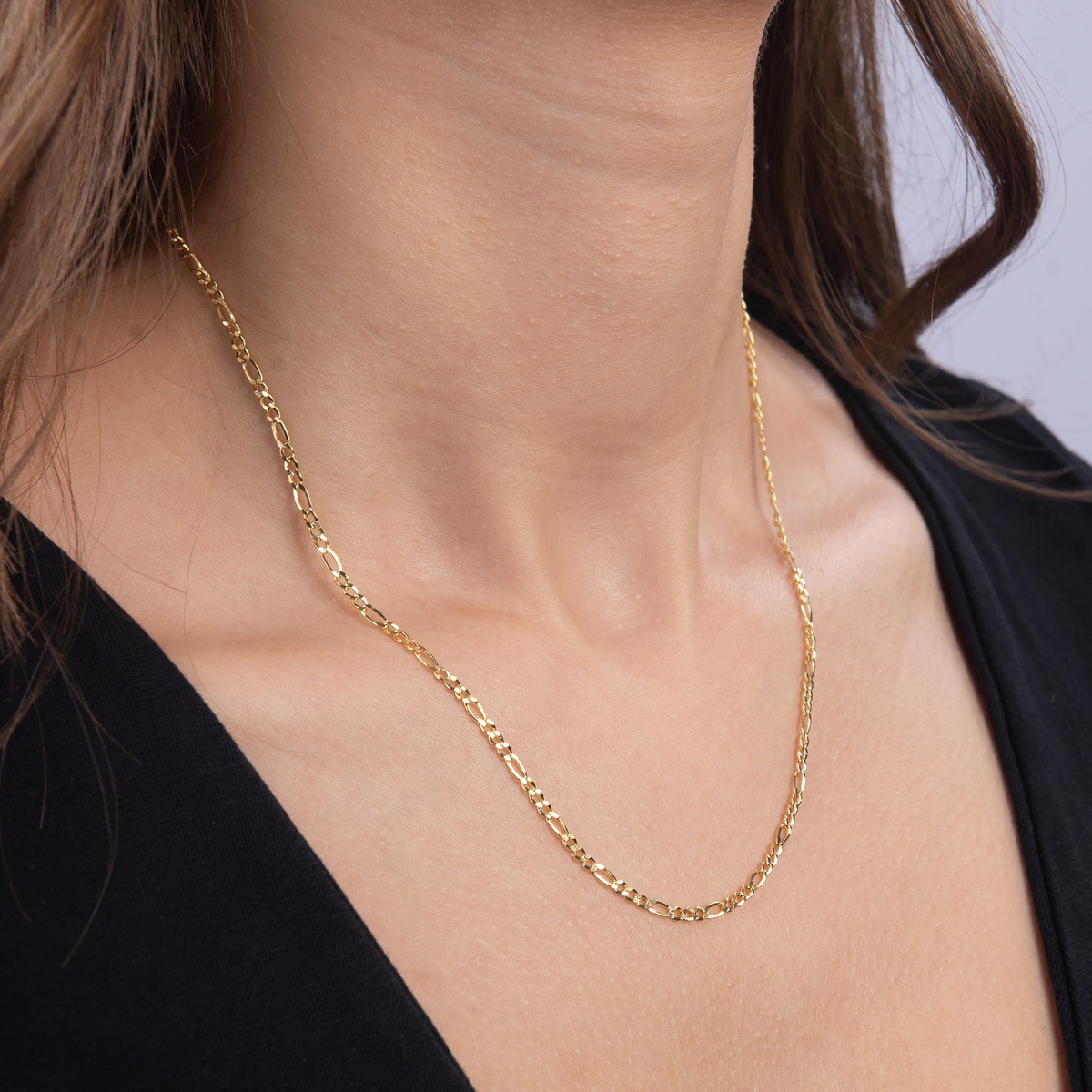 14 Ayar 45 cm Figaro Altın Zincir Kolye