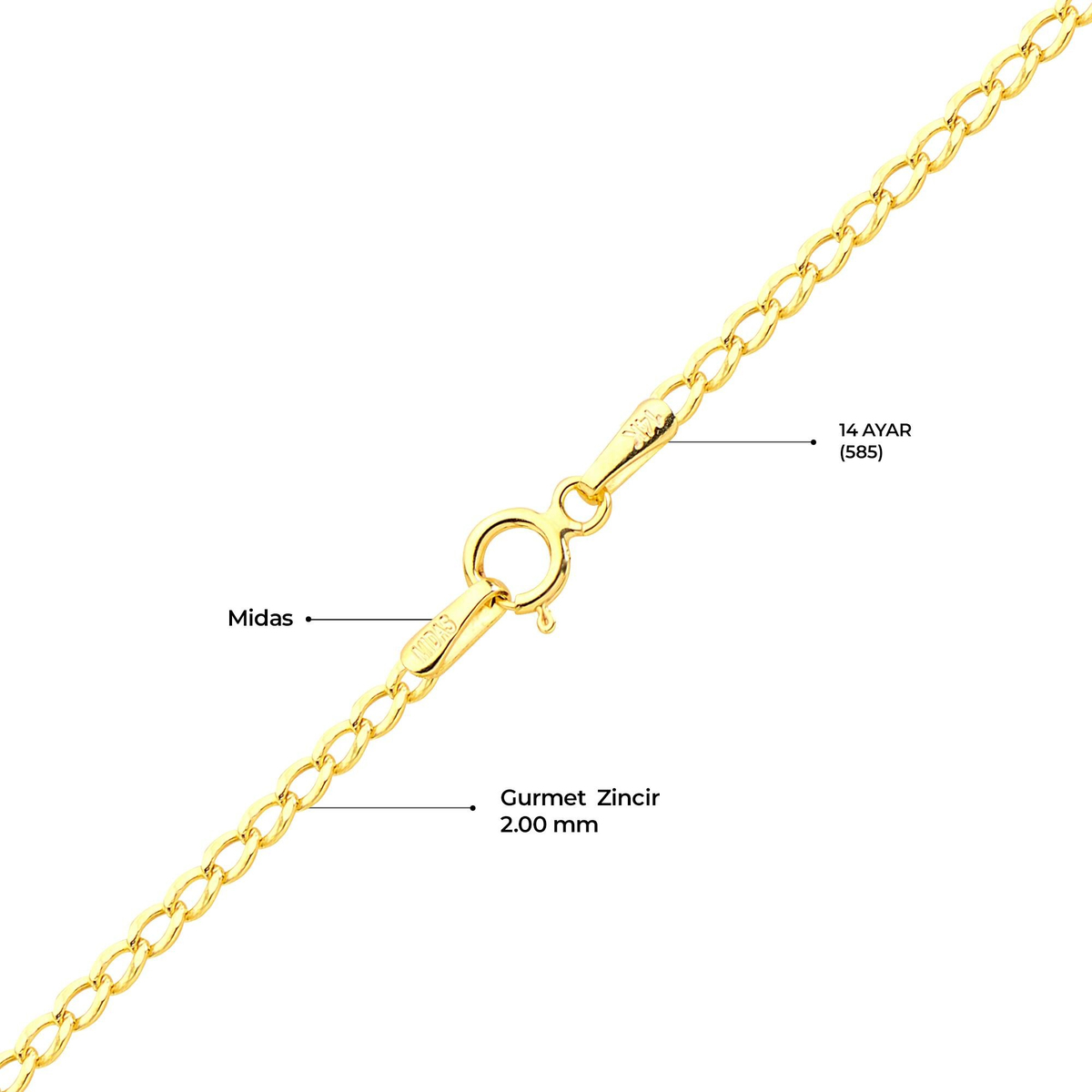 14 Ayar 45 cm Gurmet Altın Zincir Kolye