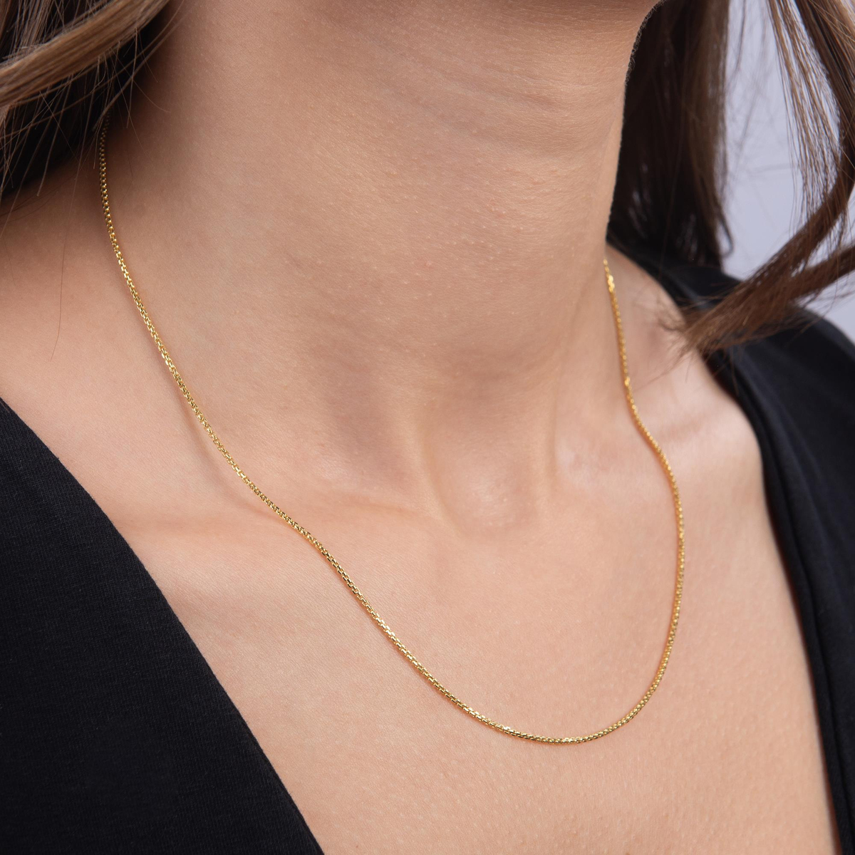 14 Ayar 45 cm Küp Altın Zincir Kolye