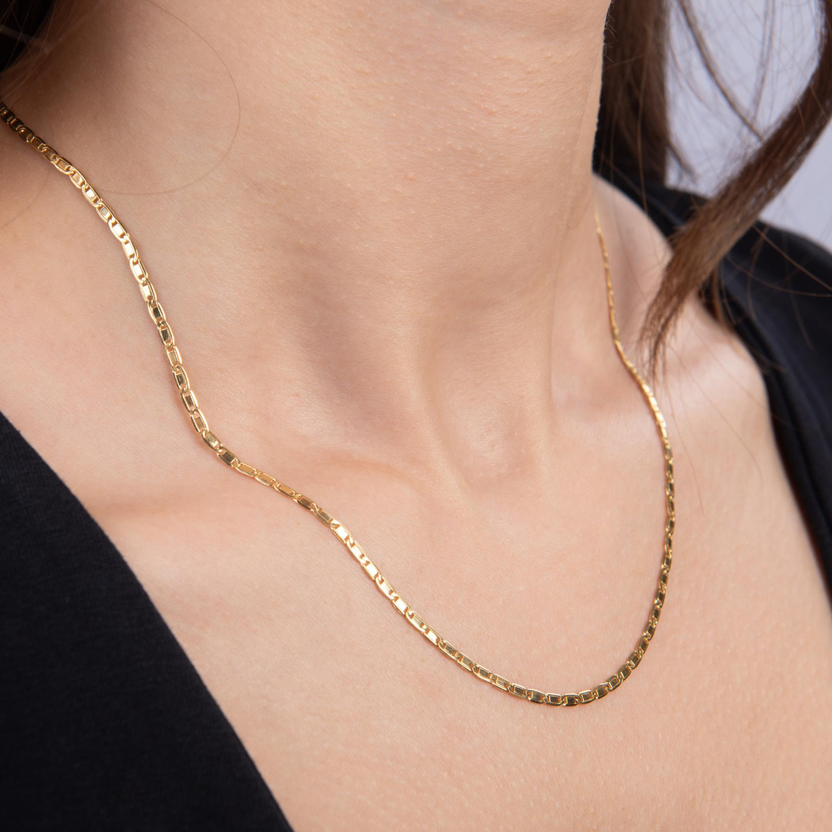 14 Ayar 45 cm Valentino Altın Zincir Kolye