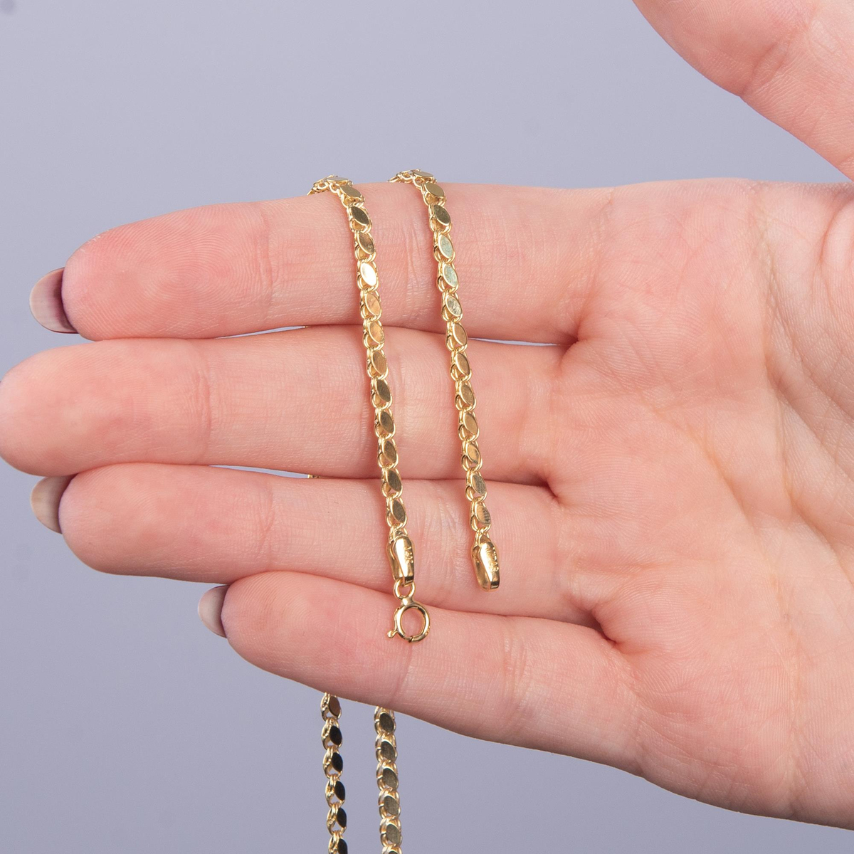 14 Ayar 50 cm Pullu Altın Zincir Kolye