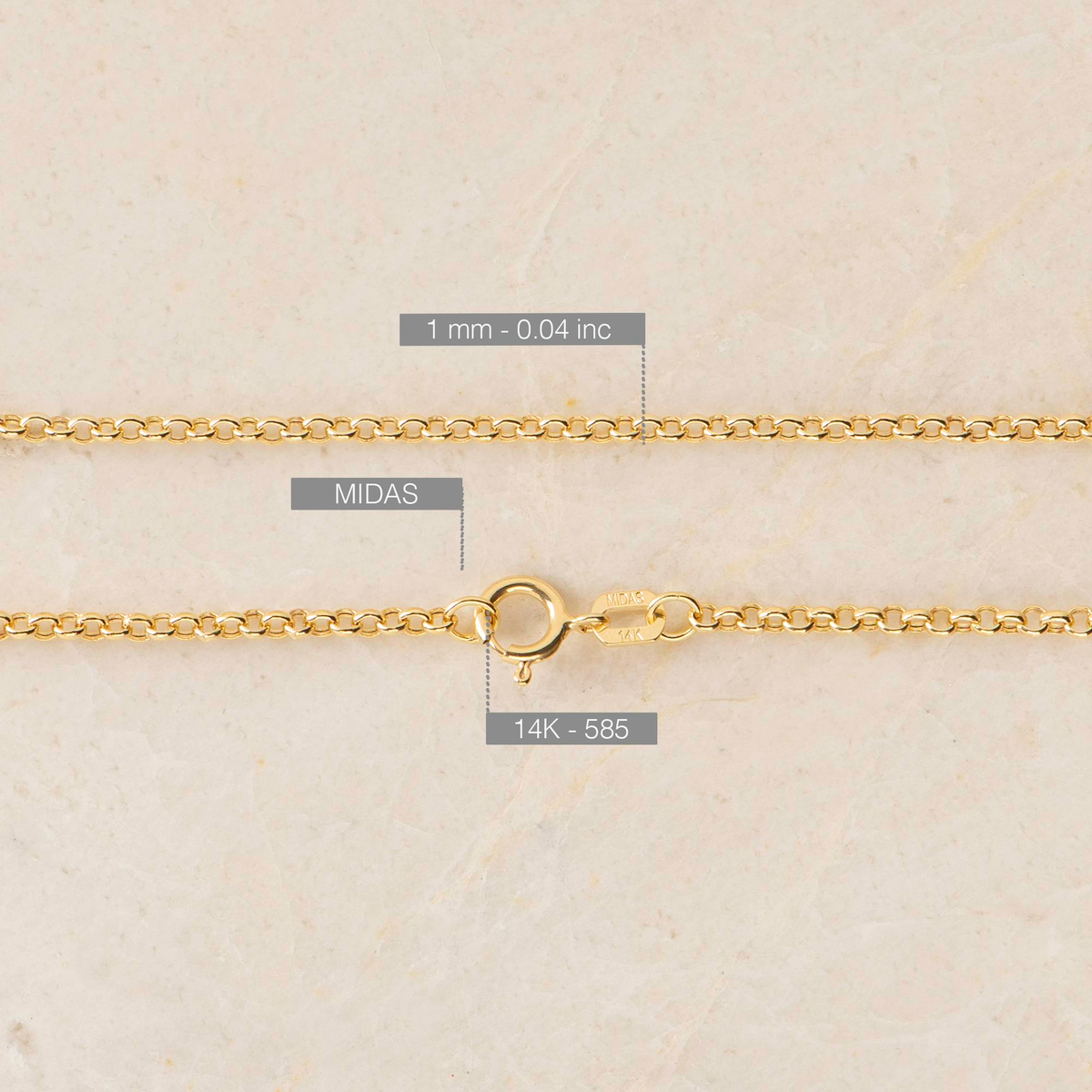 14 Ayar Doc Altın Zincir Kolye