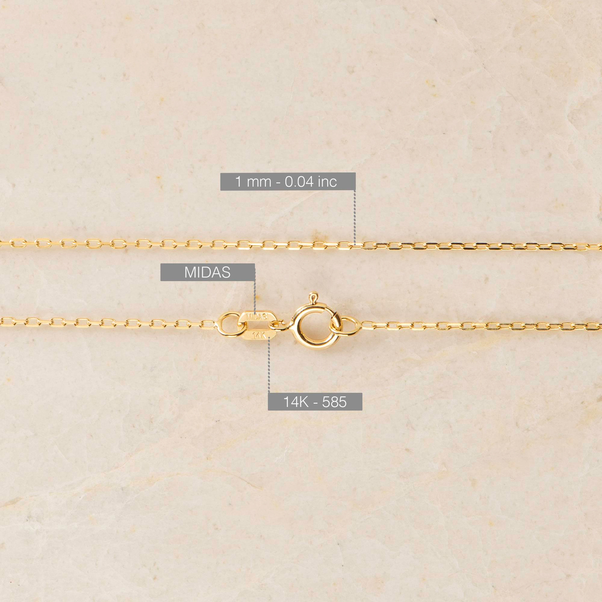 14 Ayar Forse Altın Zincir Kolye