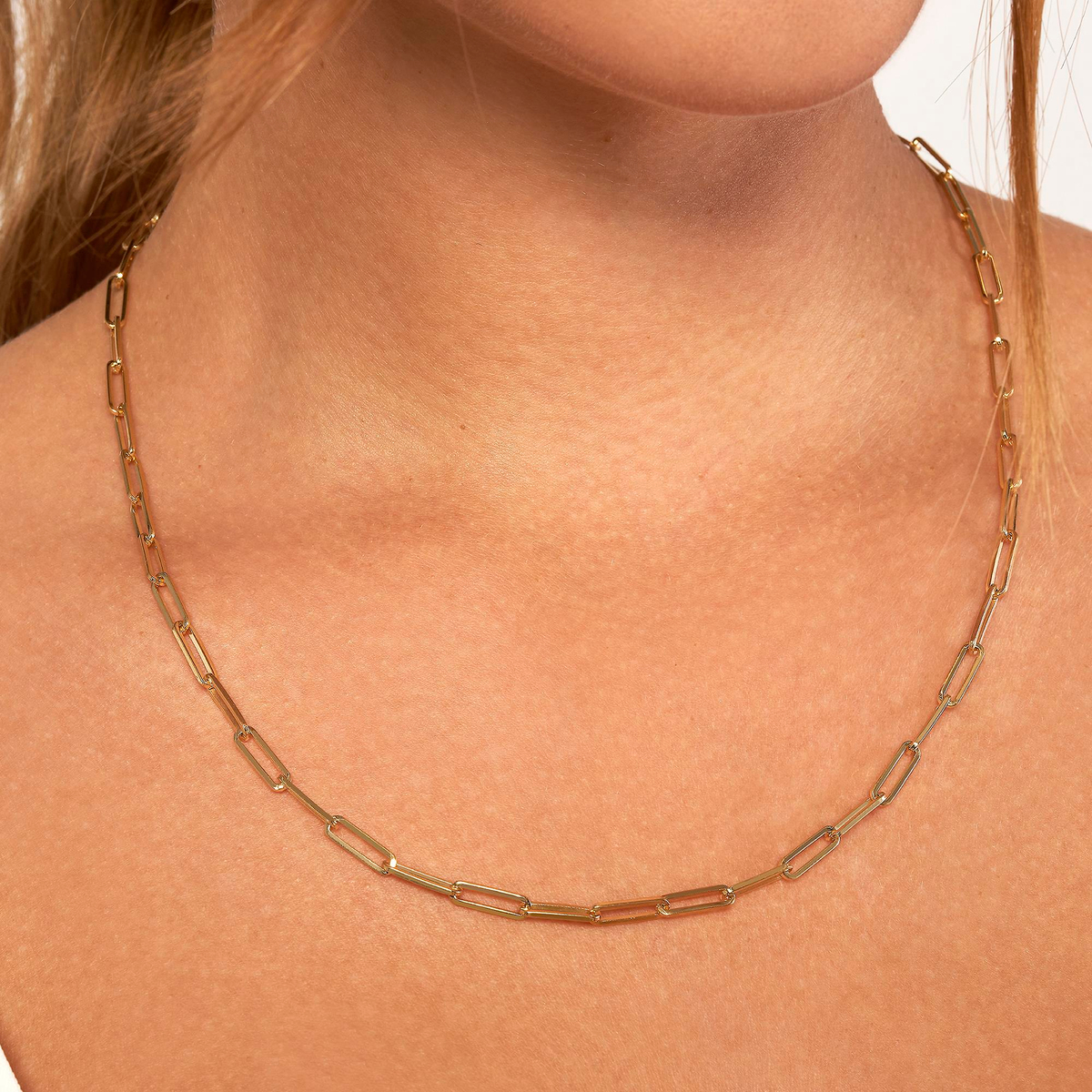 14 Ayar Paper Clip Altın Kolye