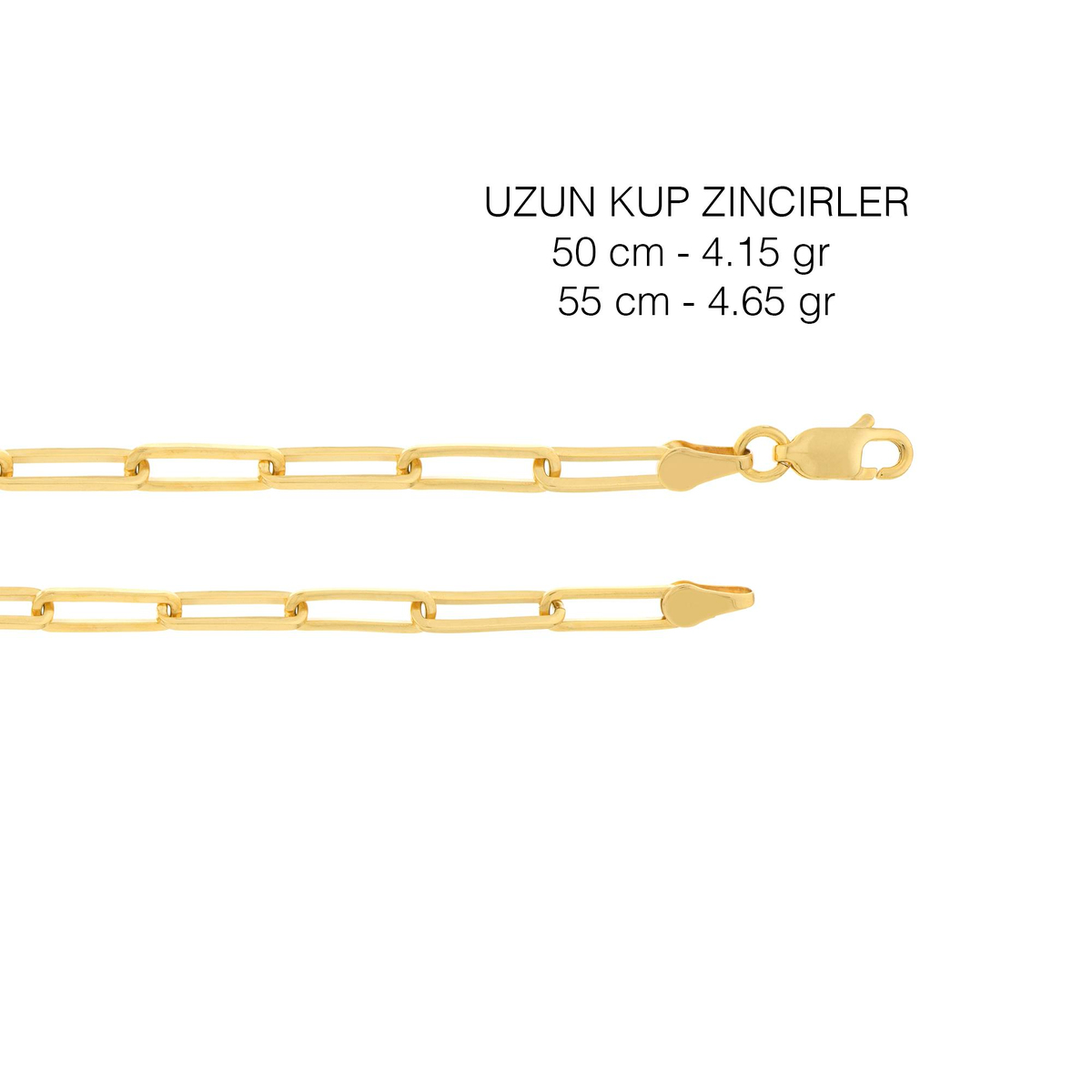 14 Ayar Paper Clip Altın Kolye