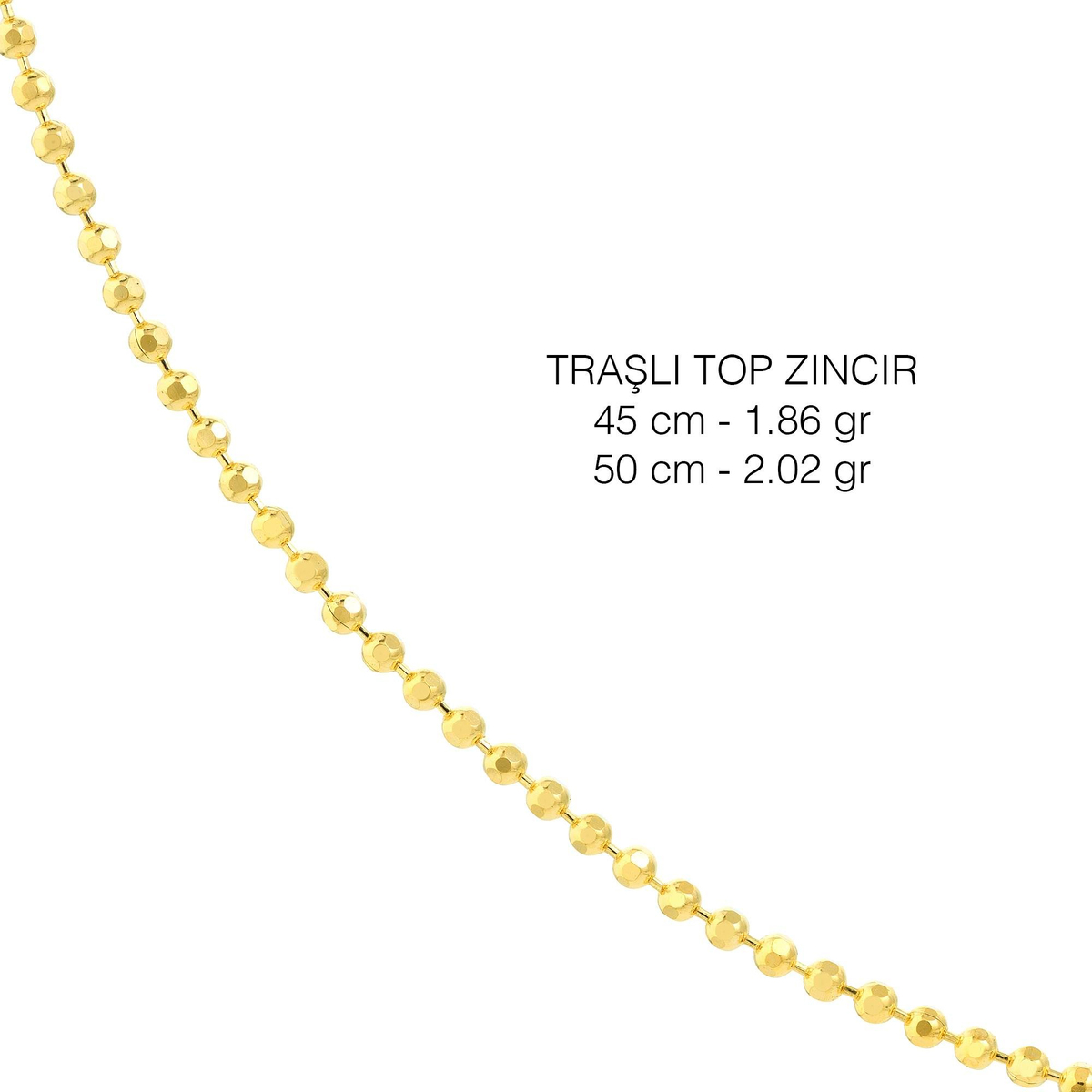 14 Ayar Traşlı Top Altın Kolye