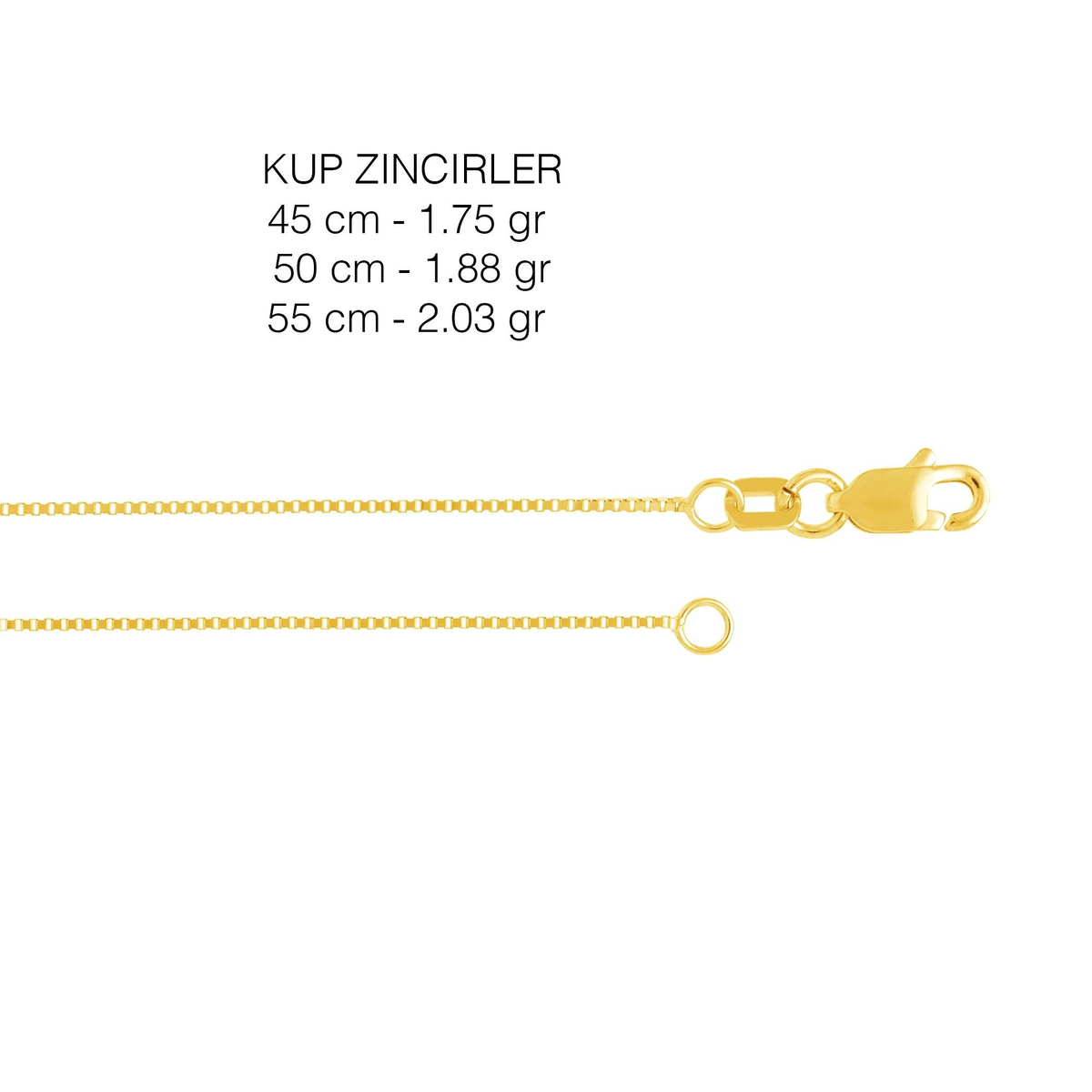 14 Ayar Ufak Küp Altın Kolye