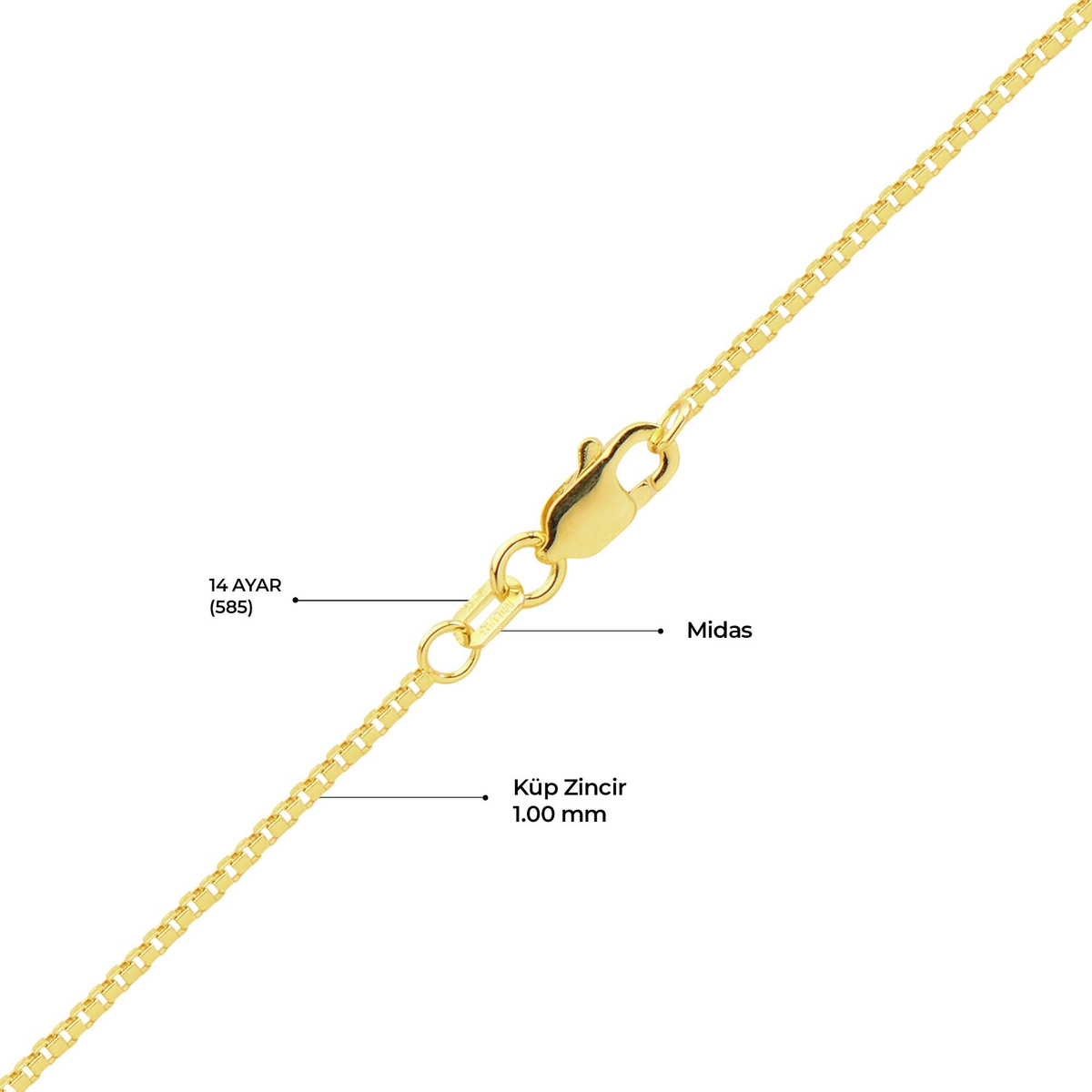 14 Ayar Ufak Küp Altın Kolye