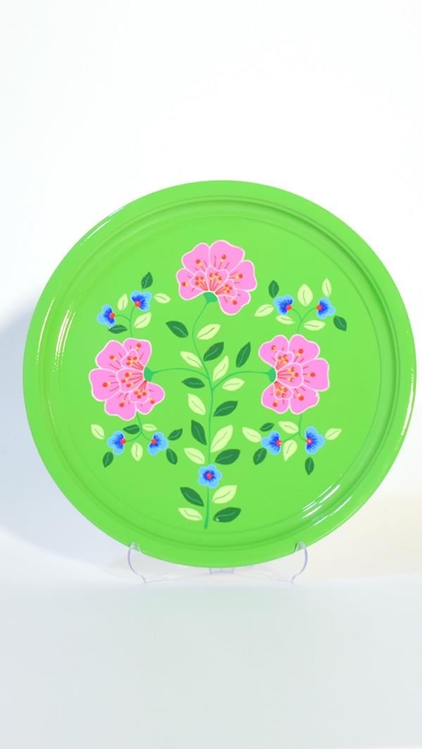 El Boyama 33 Cm Yeşil Çiçek