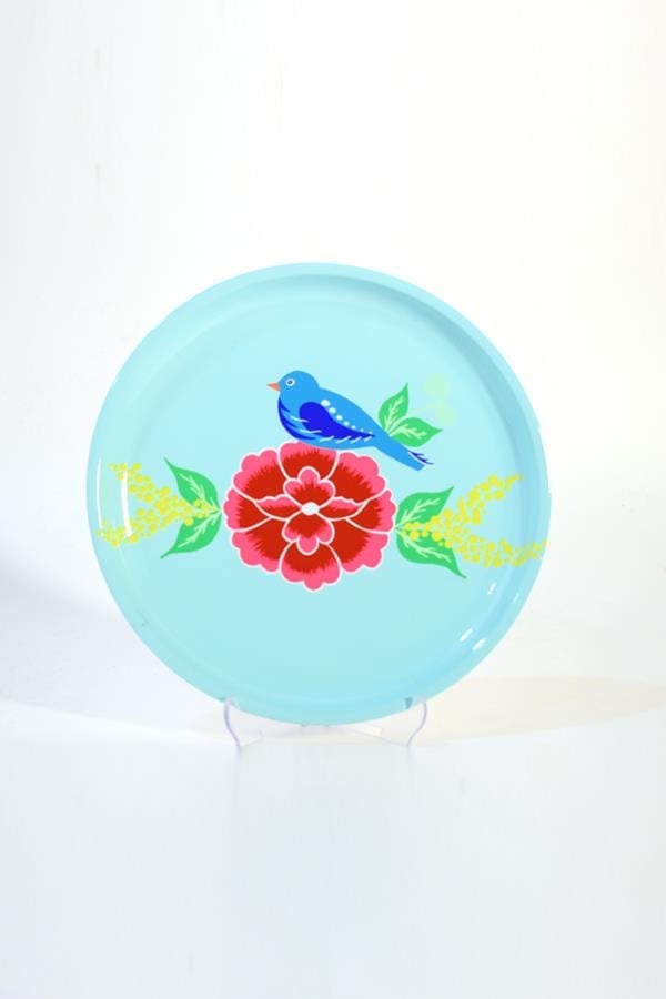 El Yapımı 26 cm Tırkuaz Kuş Tepsi